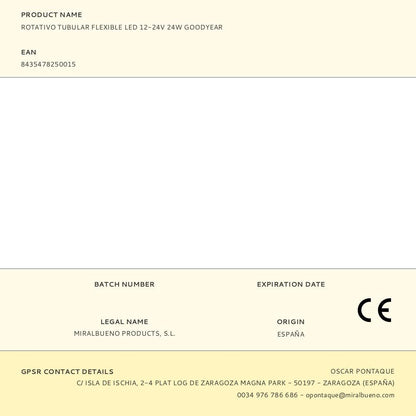 Rotativo tubular flexible led 12-24v 24w goodyear