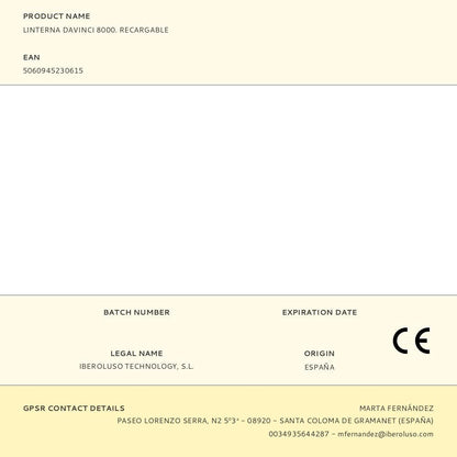 Linterna davinci 8000. recargable
