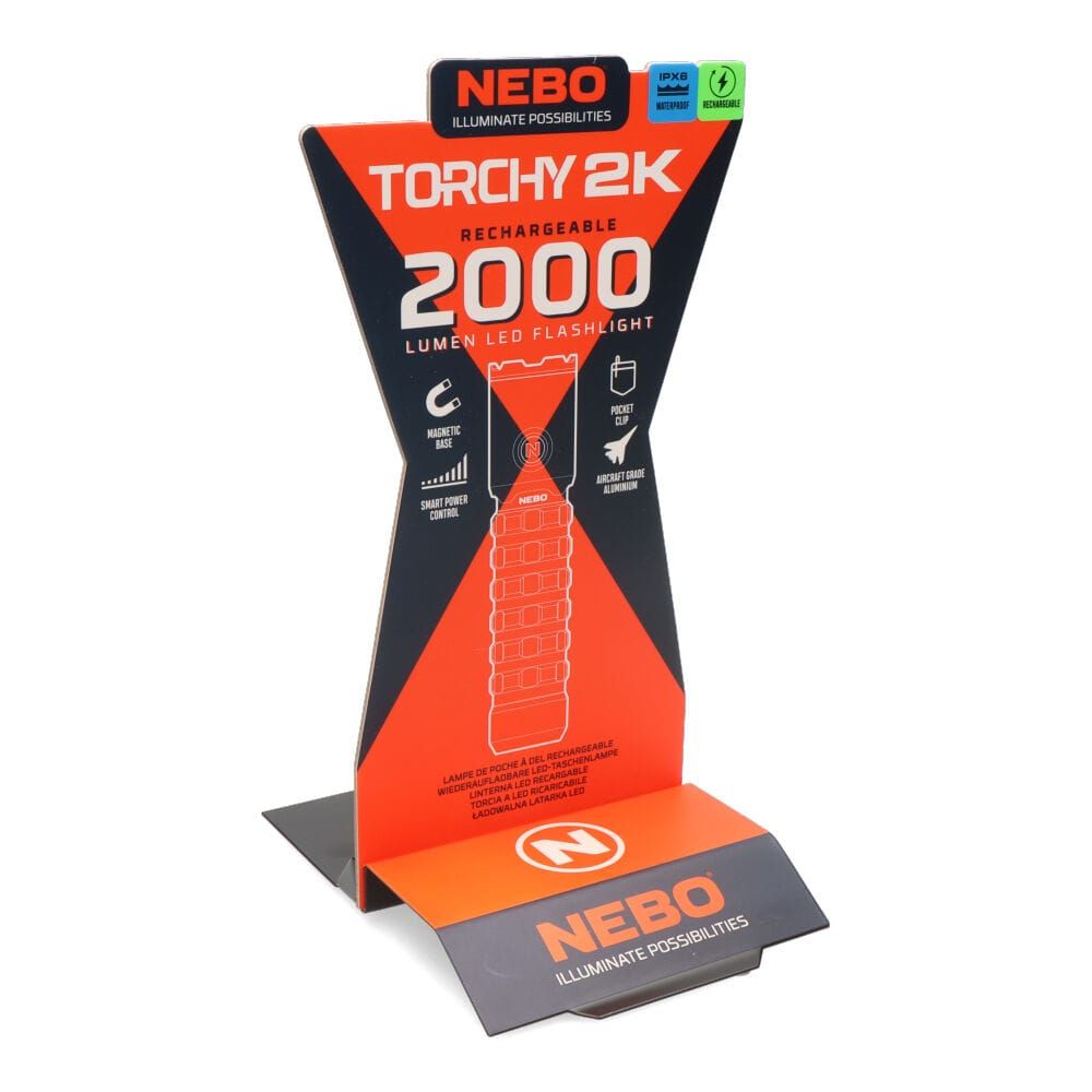 Linterna torchy 2k. compacta recargable - por la compra de 6 unidades un expositor de regalo