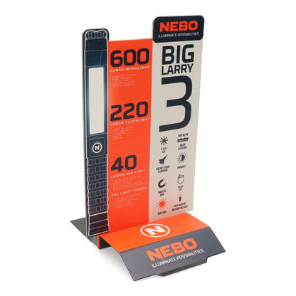 Linterna big larry 3. lámpara+cob - por la compra de 12 unidades un expositor de regalo