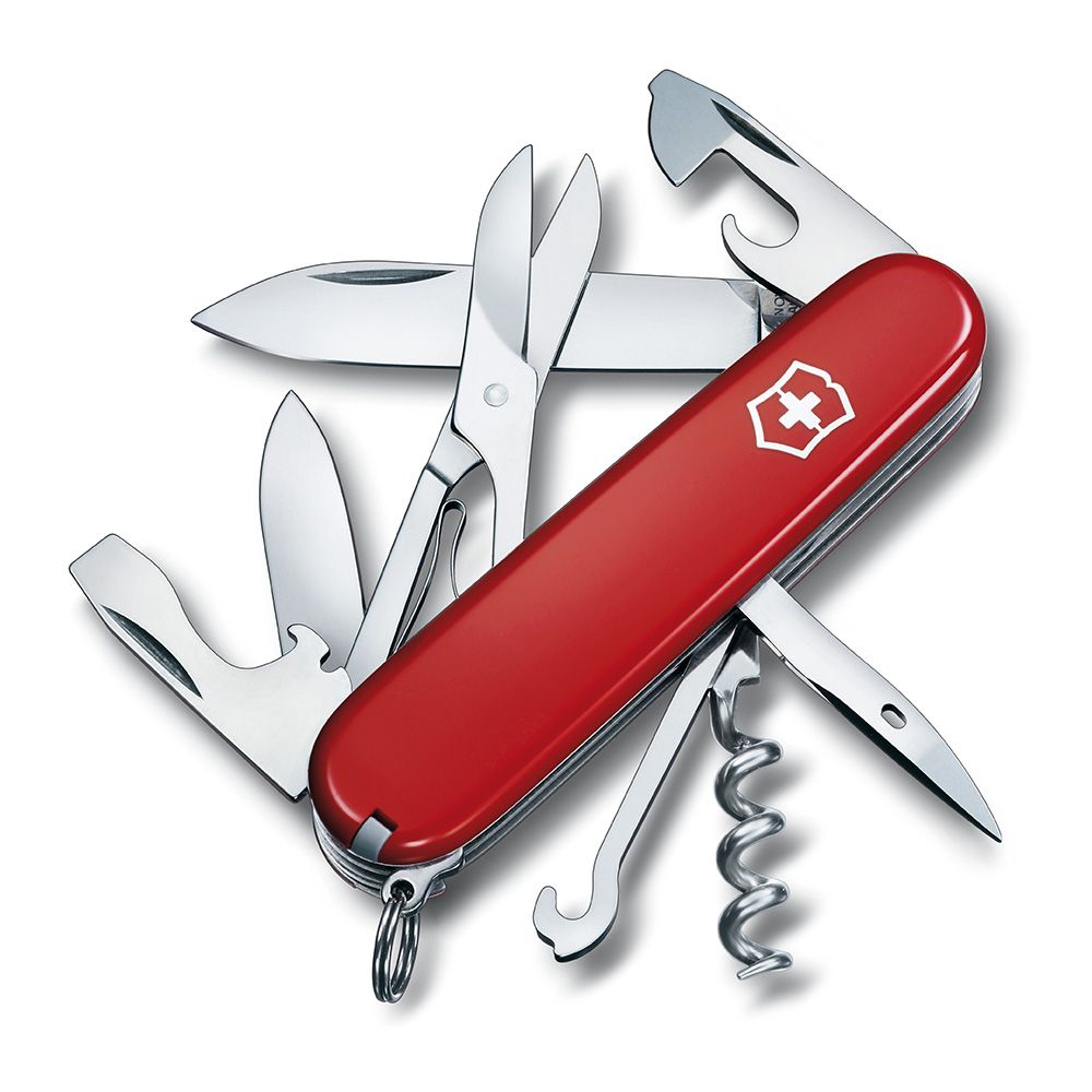 Navaja climber roja, 14 funciones, peso 82 g, 26 x 18 x 91 mm