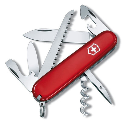 Navaja camper roja, 13 funciones, peso 74 g, 26 x 18 x 91 mm