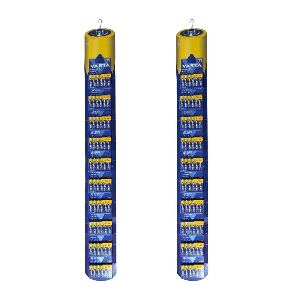 Pila alkalina longlife power aa - lr06 - 10 blisters de 6 pilas / tira, total 120 pilas - 2 uds - 11 x 100 x 2 cm