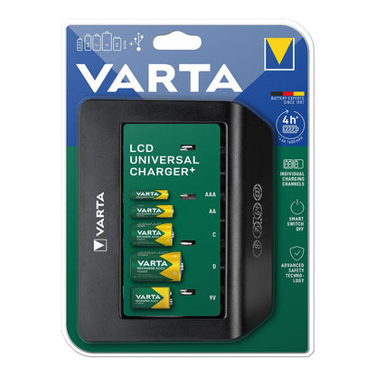Cargador varta lcd multi charger+sin pilas 1600mah 100/220v 4h universal