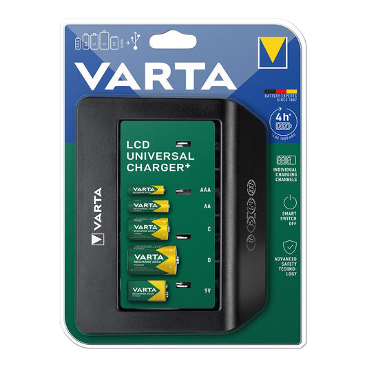 Cargador varta lcd multi charger+sin pilas 1600mah 100/220v 4h universal