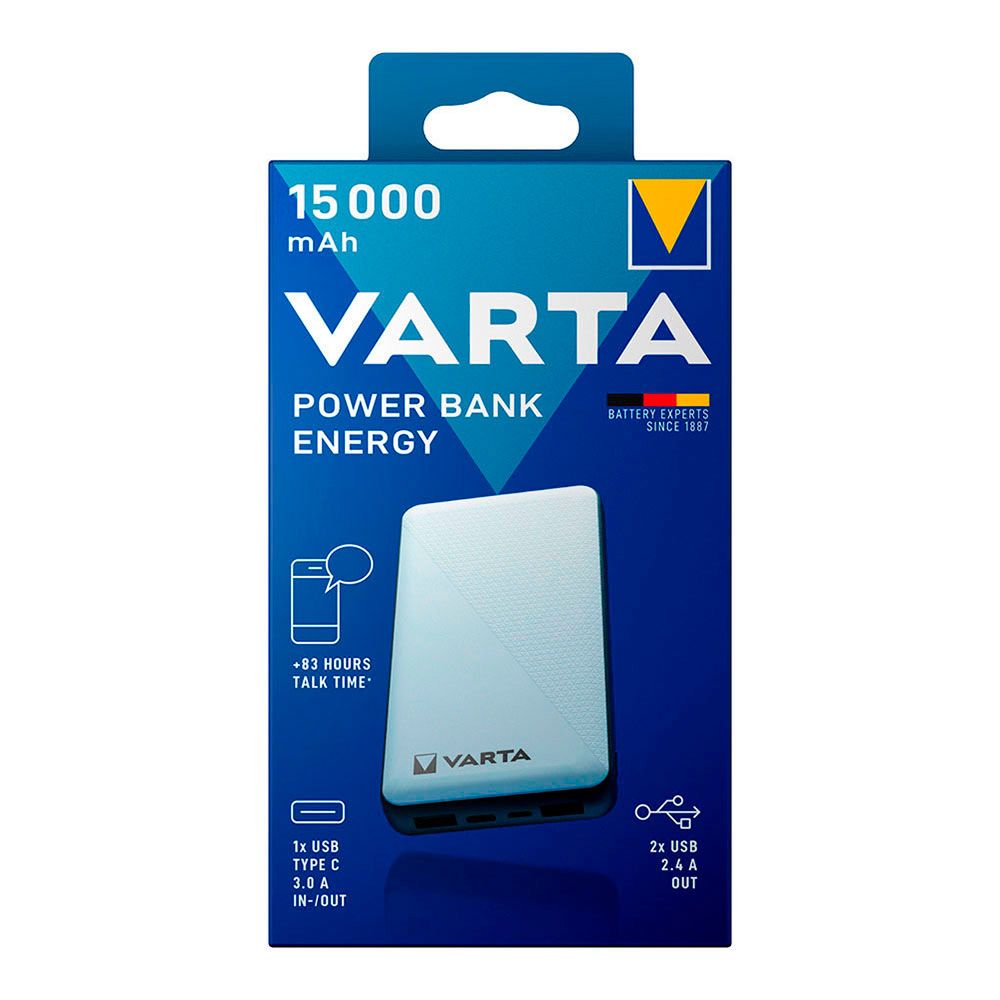 Power bank energy 15.000 mah 100/240 v 74 x 21 x 138 mm