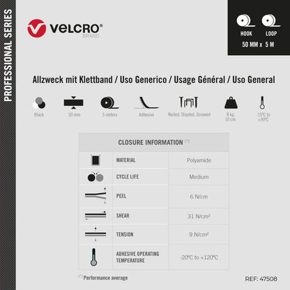 Cinta ultrafuerte adhesiva negra 50 mm x 5 m