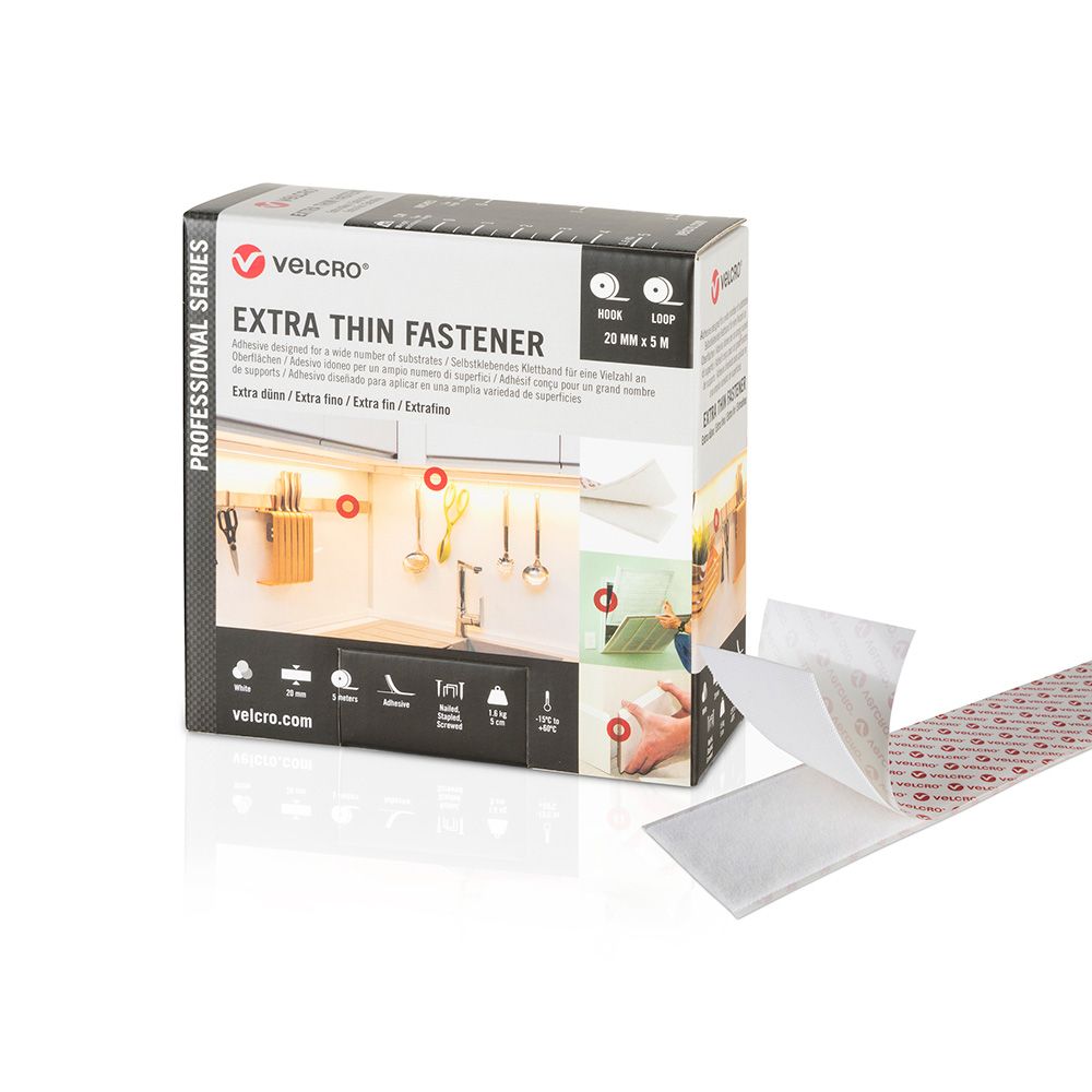 Cinta adhesiva extrafina blanca 20 mm x 5m