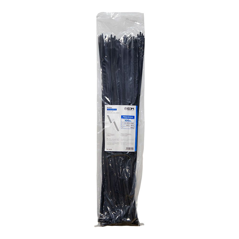 Bridas negras 8,0 x 450 mm nylon alta calidad (bolsa 100 unid.)
