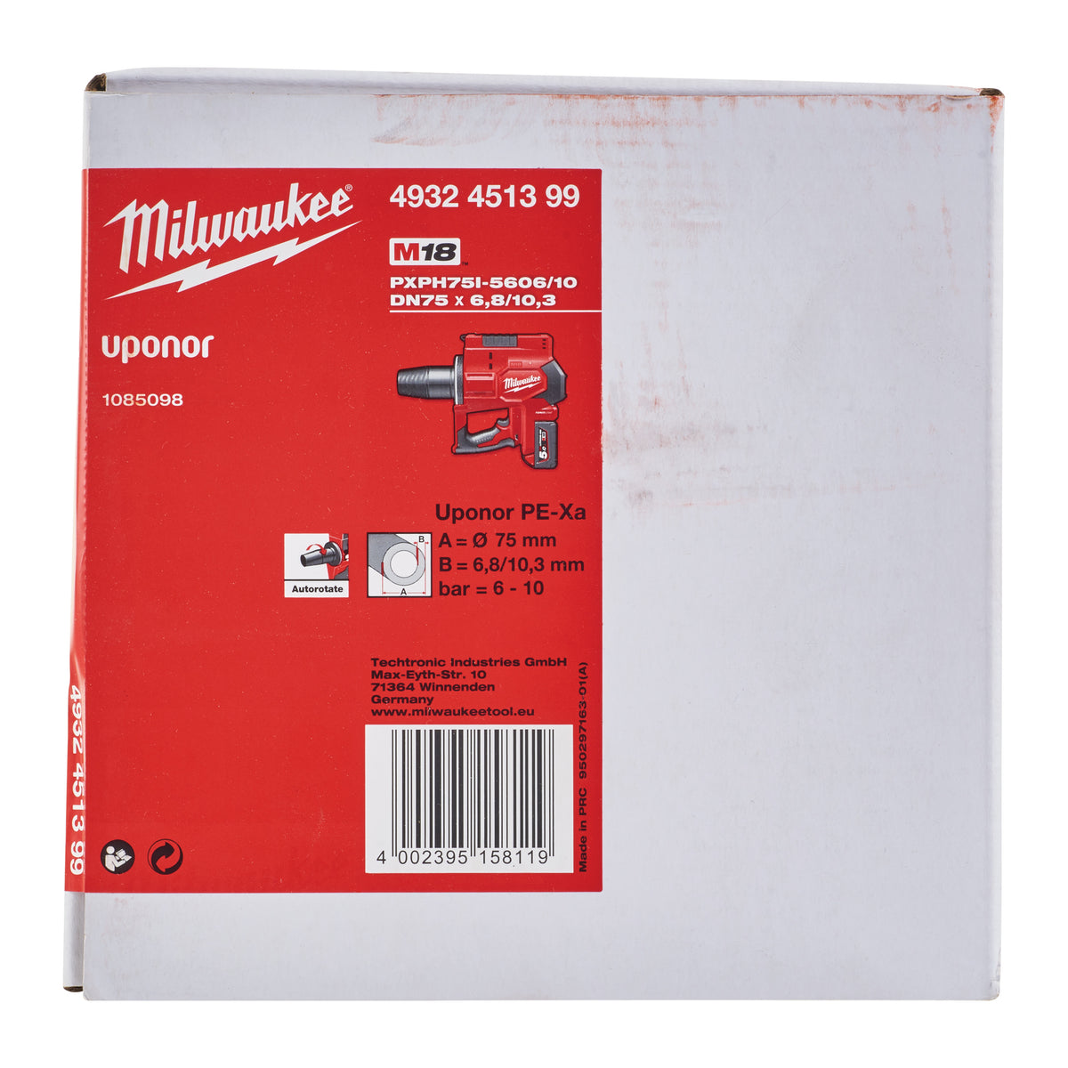 Milwaukee PXPH75I-5606 - diámetro tubería 75mm, bares 10 — imagen 2