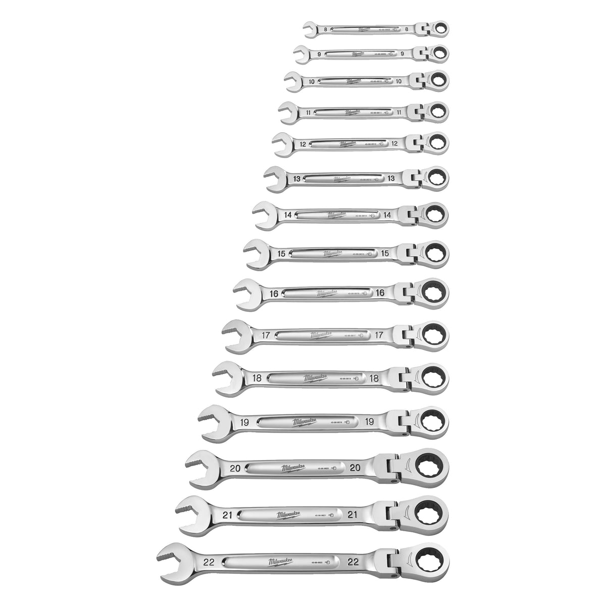 Milwaukee Juego de 15 llaves combinadas MAX BITE™ articuladas con carraca