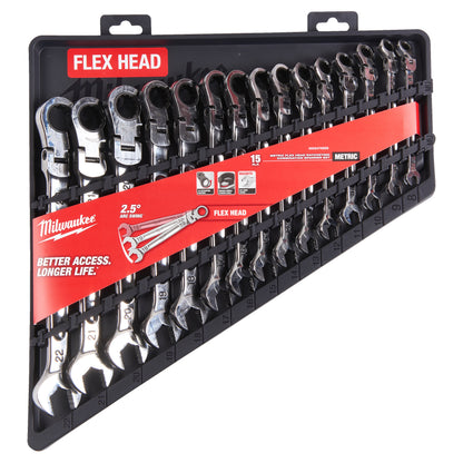 Milwaukee Juego de 15 llaves combinadas MAX BITE™ articuladas con carraca — imagen 4