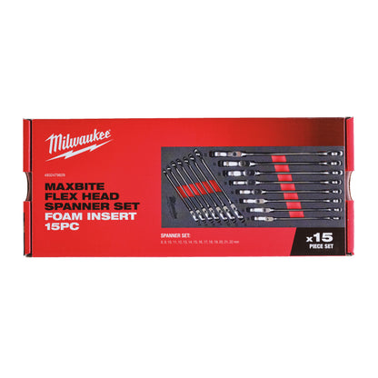 Milwaukee 1/3 espuma con 15 llaves combinadas MAX BITE™ con carraca y articuladas — imagen 4