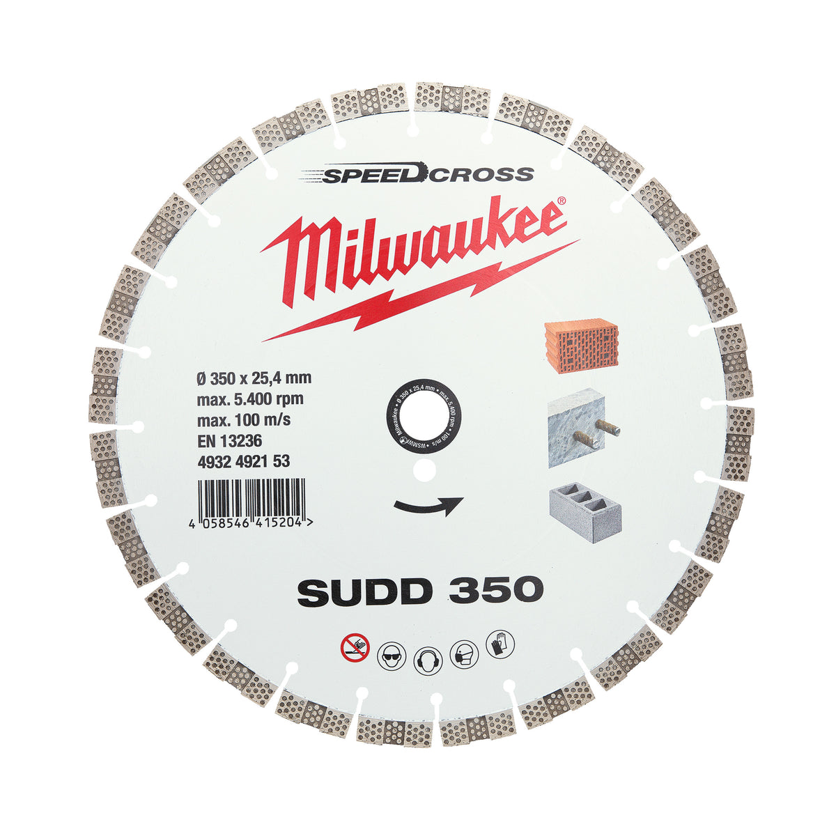 Milwaukee Disco diamante SPEEDCROSS Silencioso - SUDD 350mm