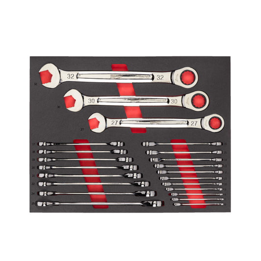 Milwaukee 3/3 espuma 22 llaves combinadas con carraca MAX BITE™