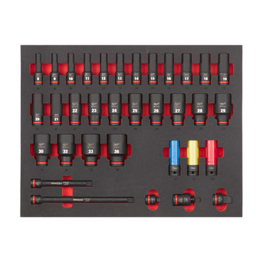 Milwaukee 3/3 Espuma con 34 piezas de vasos de impacto largos 1/2" — imagen 2