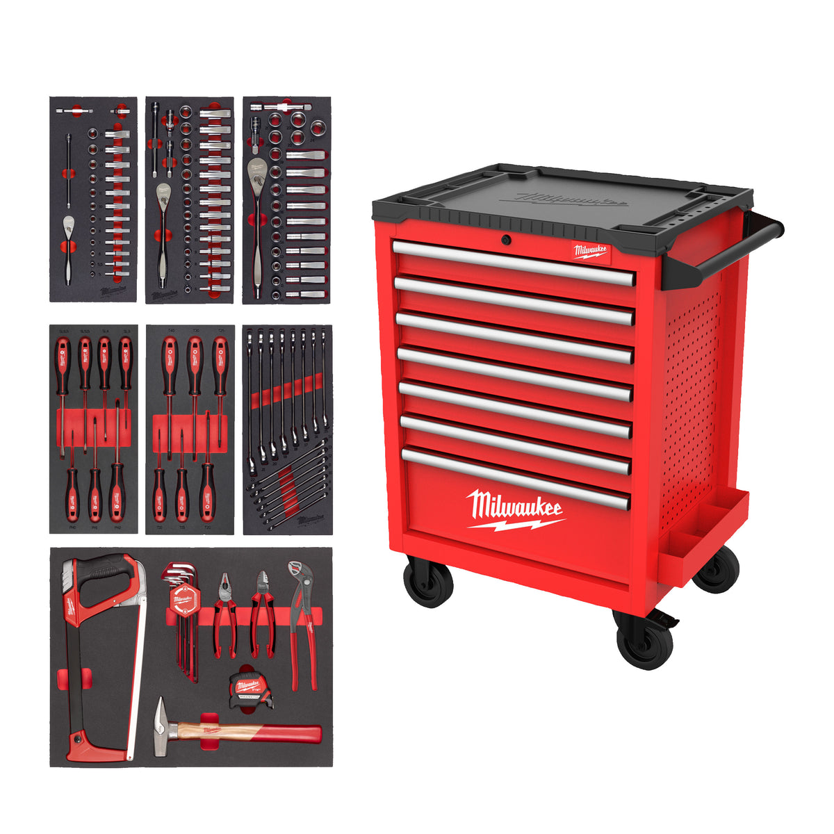 Milwaukee Carro de herramientas con 7 cajones TOOLGUARD™ de 69cm con 7 espumas