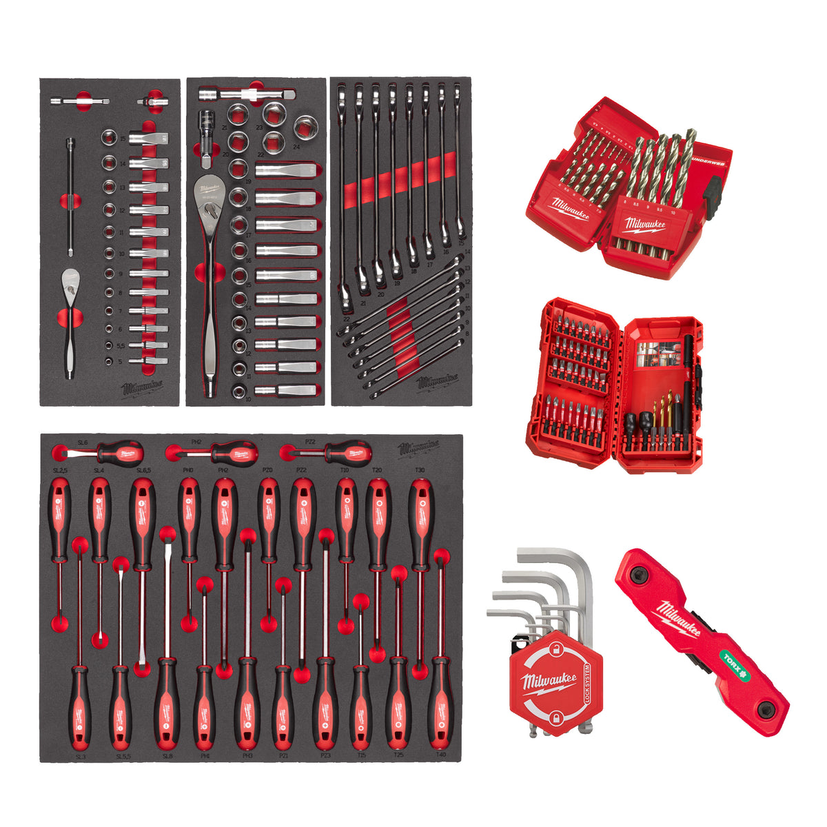 Milwaukee Conjunto universal de espumas 170pcs