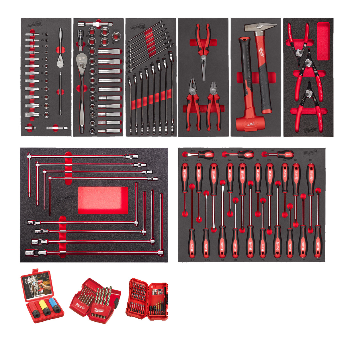 Milwaukee Conjunto automoción de espumas 172pcs