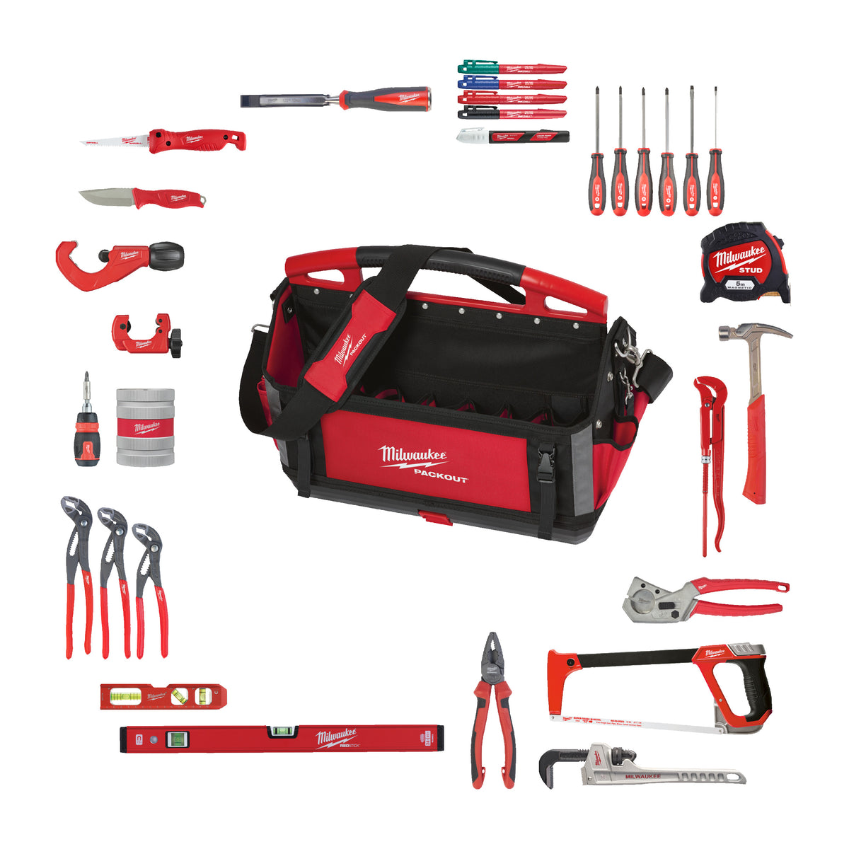 Milwaukee Kit fontanero 37pcs en bolsa portaherramientas de 50cm