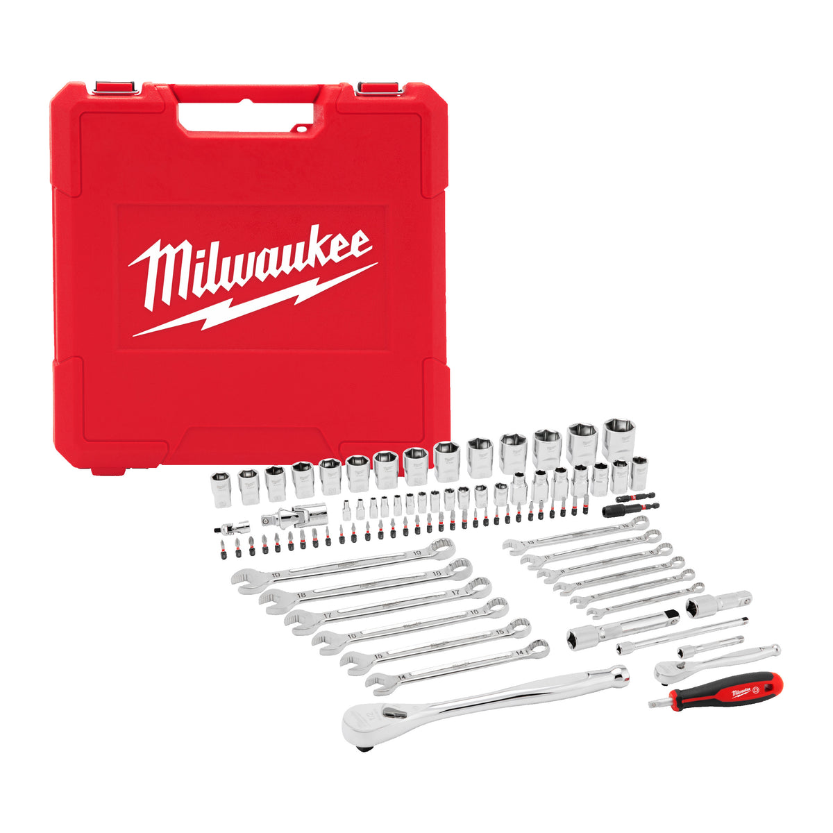 Milwaukee Kit para mecánico con 87 piezas de 1/4" y 1/2"