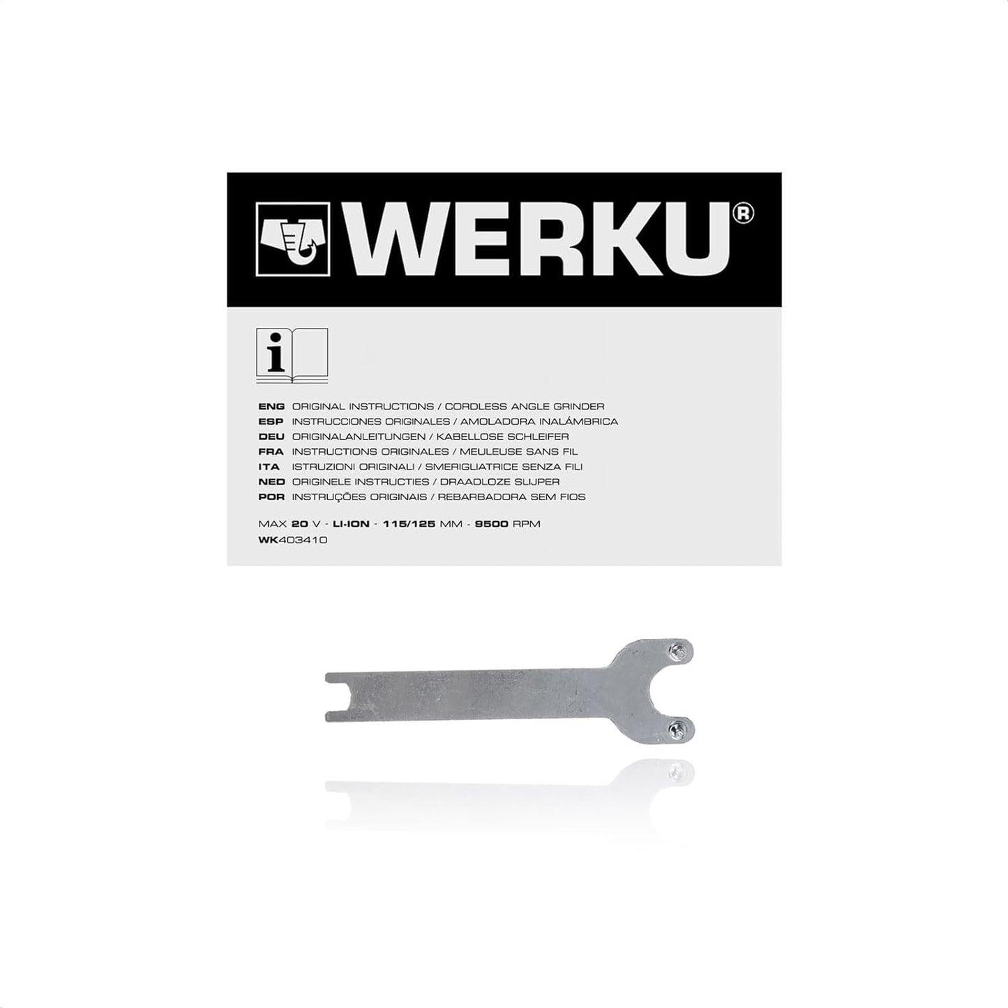 Werku WK403410 Amoladora Angular Inalámbrica 20V 125mm