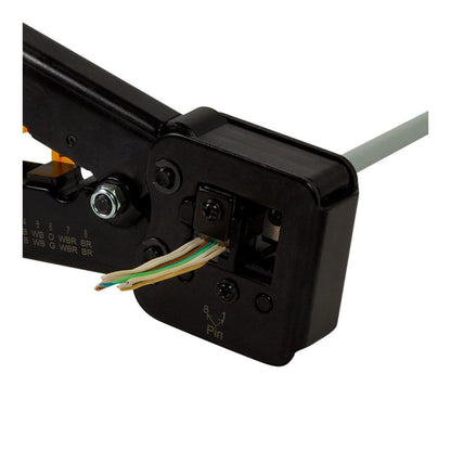 Crimpadora para conectores dobles rj11/12/45 y mp0027