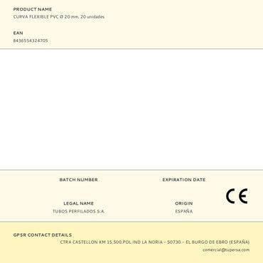 Curva flexible pvc ø 20 mm, 20 unidades