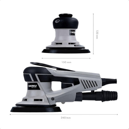 Werku Lijadora Rotorbital 150mm 350W Brushless con Aspiración WK403660