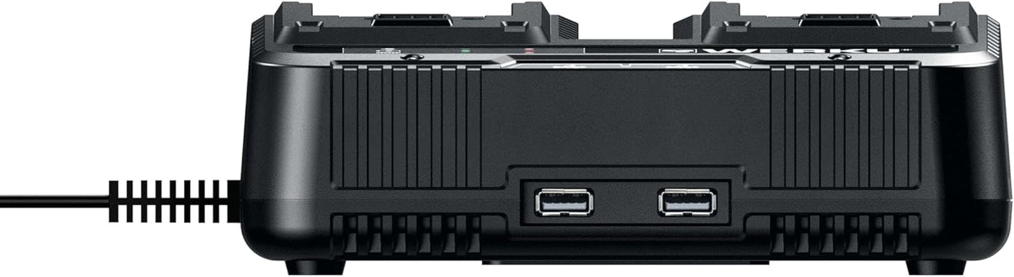 Werku WK403550 Cargador Rápido Doble 20V 130W USB