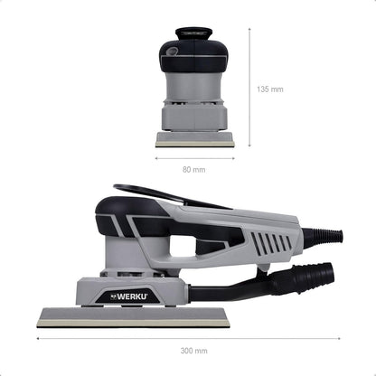Werku WK401770 Lijadora Rectangular Rotorbital 70x195 mm 350W Brushless