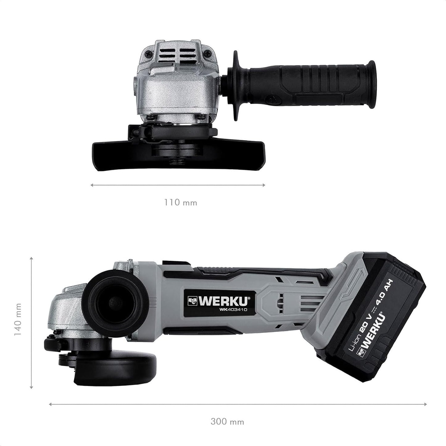 Werku WK403410 Amoladora Angular Inalámbrica 20V 125mm