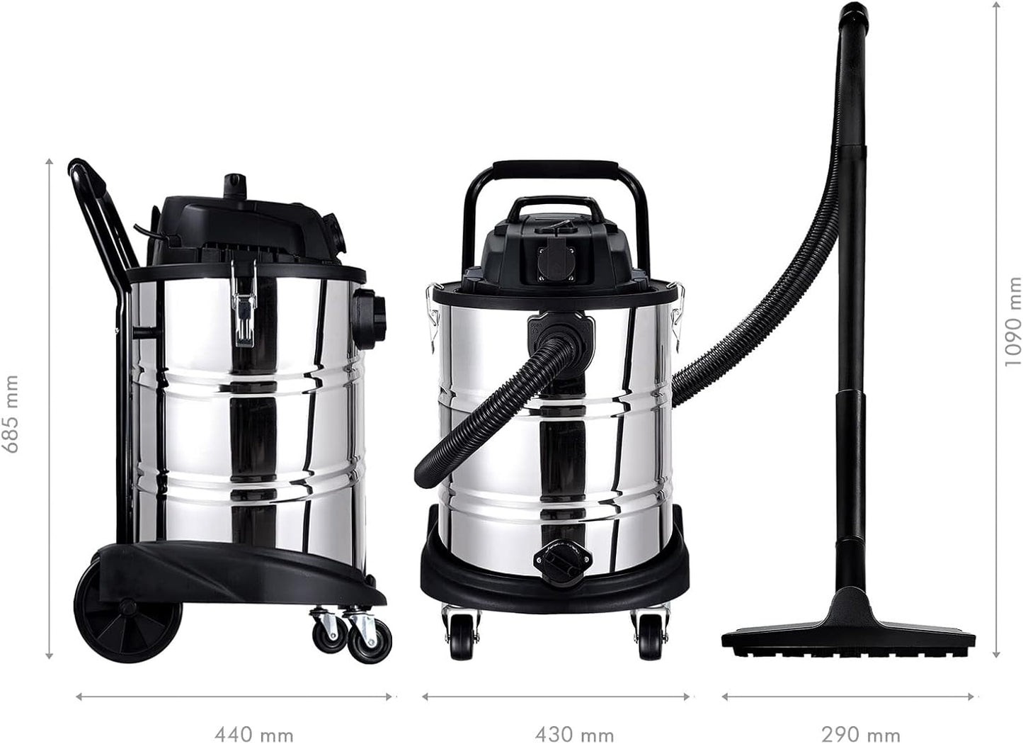 Werku WK402030 Aspirador Seco Húmedo 50L 1400W Filtro HEPA