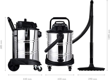 Werku WK402030 Aspirador Seco Húmedo 50L 1400W Filtro HEPA