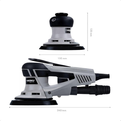Werku Lijadora Rotorbital 150mm 350W con Aspiración y Display WK401740