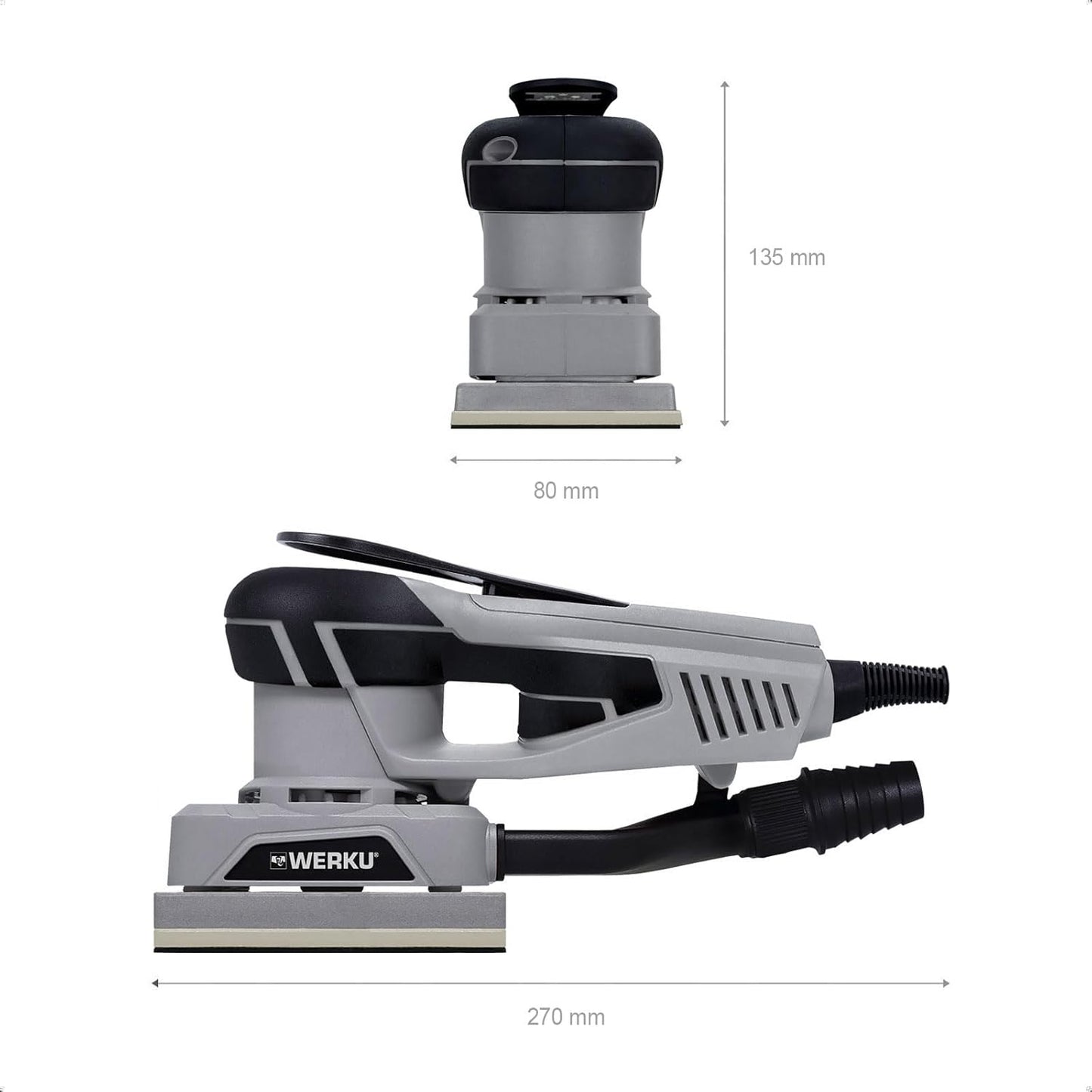 Werku WK401760 Lijadora Rectangular Rotorbital 80x135 mm 350W Brushless