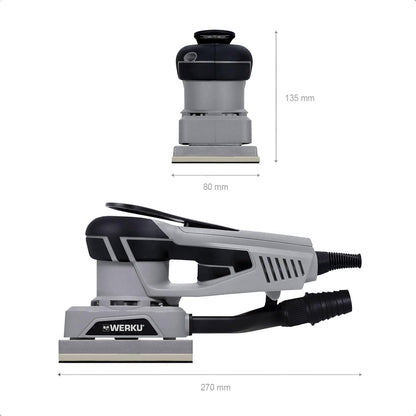 Werku WK401760 Lijadora Rectangular Rotorbital 80x135 mm 350W Brushless