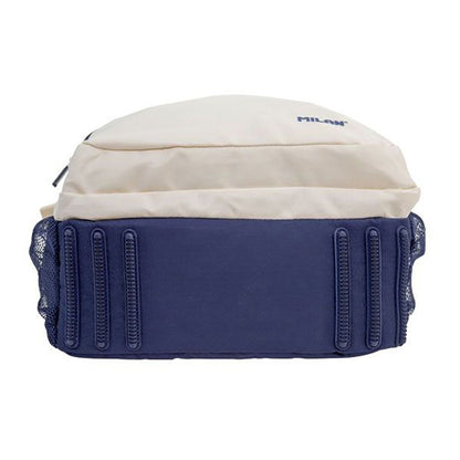 Mochila escolar 4 cremalleras serie 1918 25 l beige y azul marino