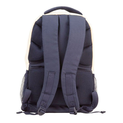 Mochila escolar 4 cremalleras serie 1918 25 l beige y azul marino