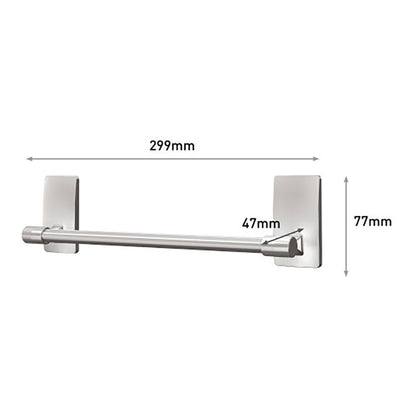 Command barra toallero, níquel satinado, 299 x 77 x 47 mm, 1 ud + 4 tiras, máx 1,3 kg