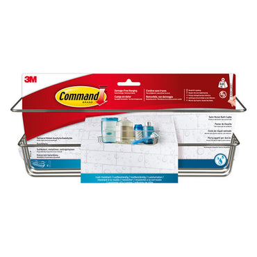 Command cesto de baño, níquel satinado, 32,5 x 9,5 x10 cm, 1 uds + 4 tiras, máx 3 kg