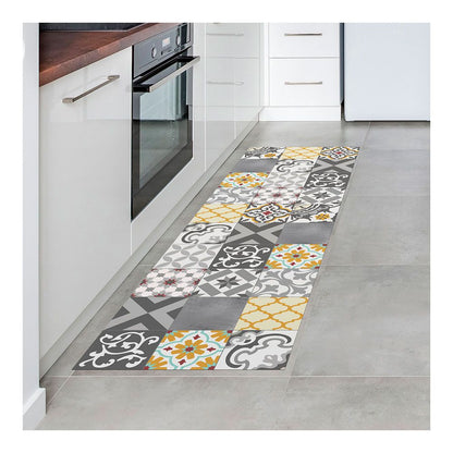 Alfombra vinílica croma patch gris-ambar 60 x 200 cm