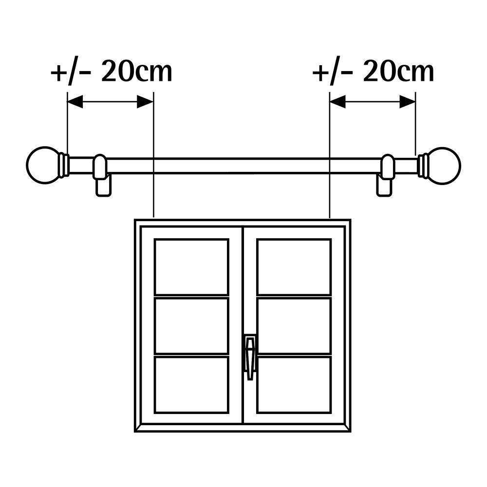 Kit barra cortina blanco cono extensible de 160 a 300 cm