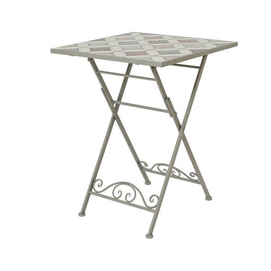 Mesa metálica/mosaico plegable bistro marrakech para exterior 58 x 58 x 76 cm