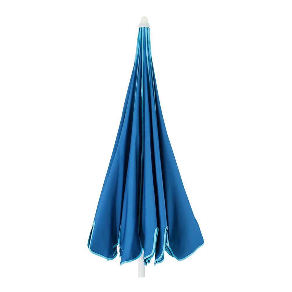 Parasol para jardín, azul con ribete verde agua, ø195 x 215 cm