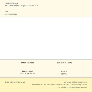 Malla antihierba 100 g/m² verde 1 x 25 m