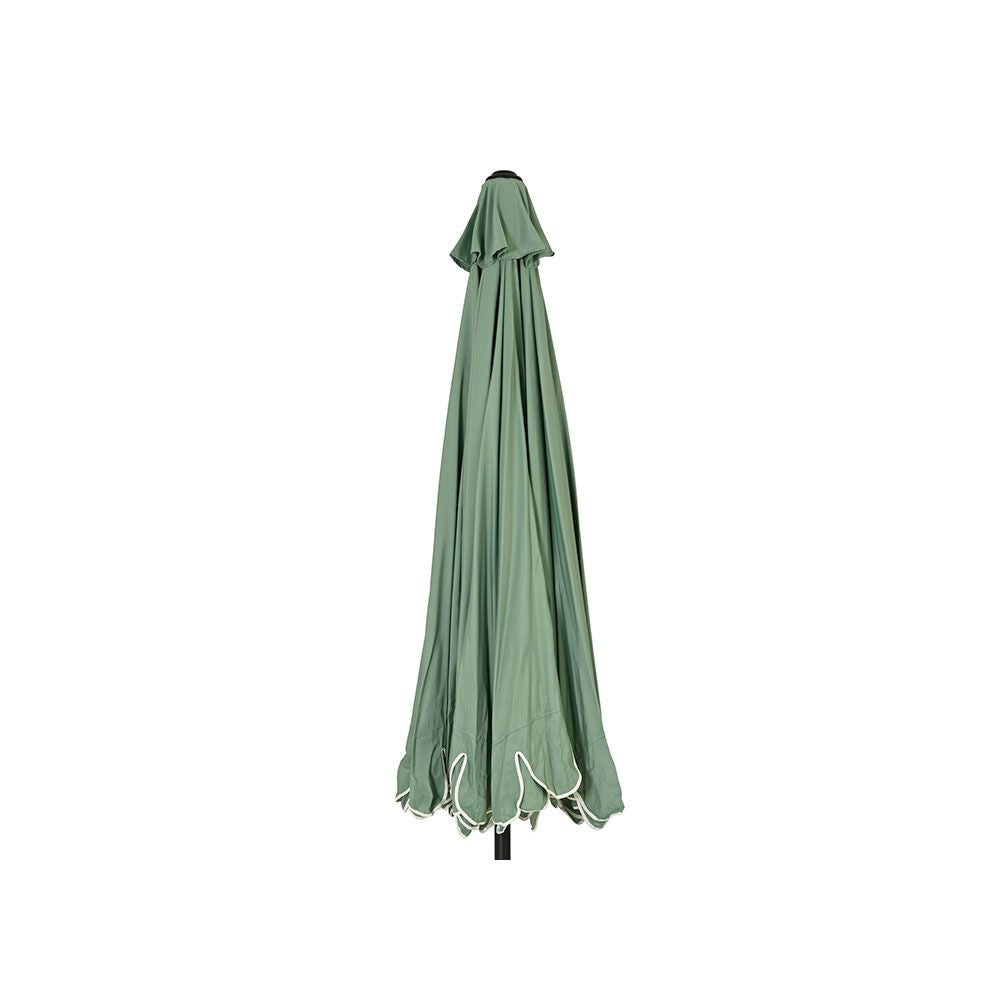 Parasol para jardín, verde con ribete blanco, ø270 x 235 cm