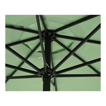 Parasol para jardín, verde con ribete blanco, ø270 x 235 cm