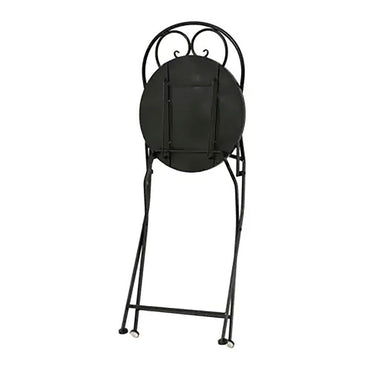 Silla metálica/mosaico plegable atenas color negro para exterior ø39 x 52 x 92,5 cm