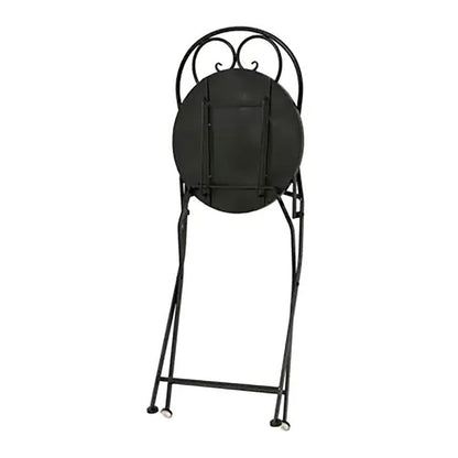 Silla metálica/mosaico plegable atenas color negro para exterior ø39 x 52 x 92,5 cm